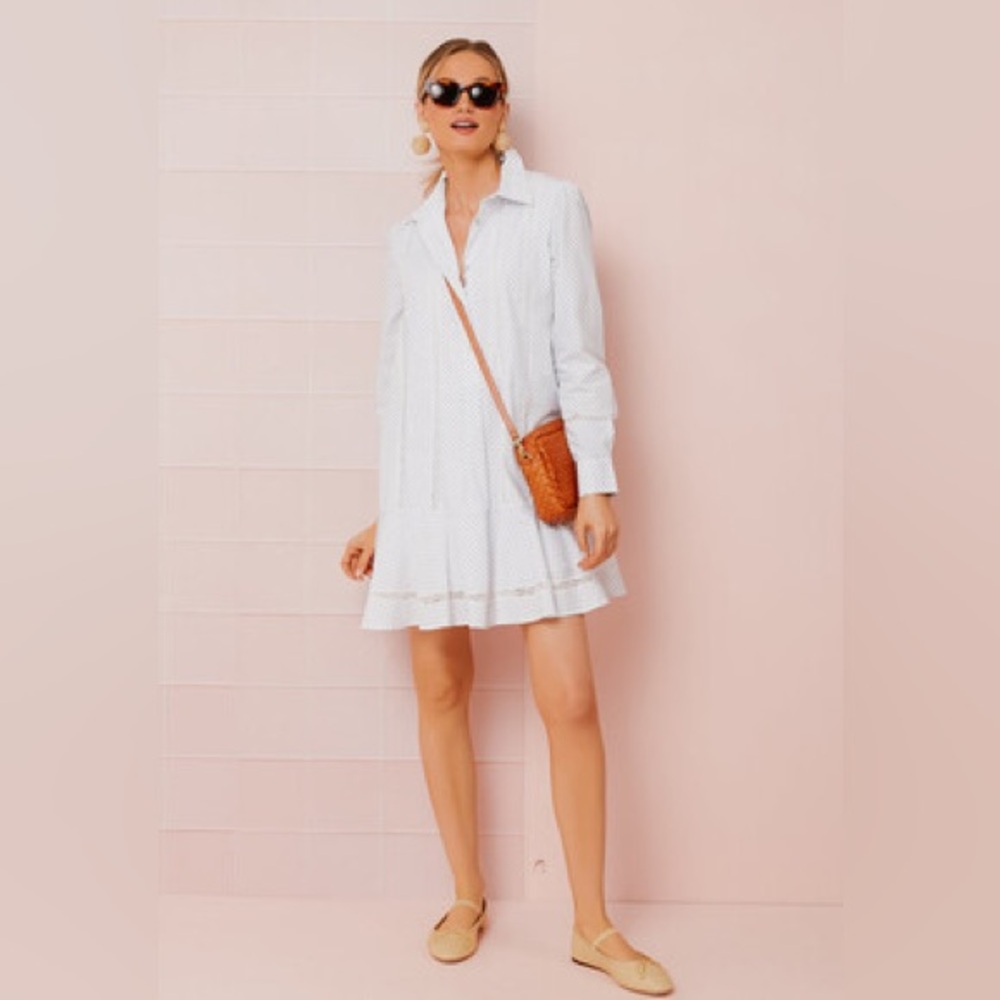 Tuckernuck Malibu Mornings Lace Inset Shirt Dress